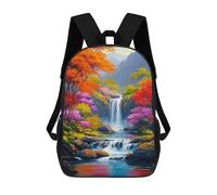 sinyumoney Rainbow Waterfall Scenery School Backpack for Girls 17inch Casual Daypack Lightweight Rucksack Boy Girl Backpack for Middle School Students