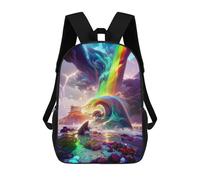 sinyumoney Rainbow Wave in Fantasy Land School Backpack Work Business College School for Campus Outdoor Travel Sports 17inch