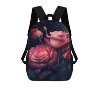sinyumoney Raindrops on Red Roses Backpack School Bag Daypacks Business Backpack Water Resistant Bookbag for Girls Boys Teenage 17inch