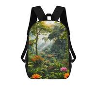 sinyumoney Rainforest Elegance Kids Backpacks,3D Personalized School Bookbags for Boys Girls Large Schoolbags Casual Daypack 17inch