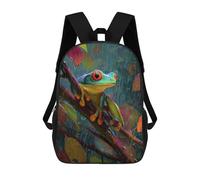 sinyumoney Rainforest Frog in Action Backpack School Bag Business Durable Laptop Bag for Boys/Girls/Teenagers 17inch