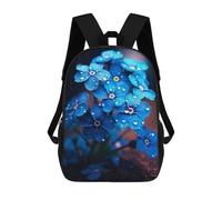 sinyumoney Rainy Blue Flower Backpack School Bag Backpack For Girls Boys Backpacks Large Capacity Kids Backpack Lightweight School Bags For Kids Students 17inch