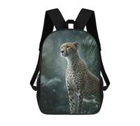 sinyumoney Rainy Cheetah Encounter School Backpack Fashion Stationery Backpack Waterproof Casual Daypacks for Men/Women 17inch