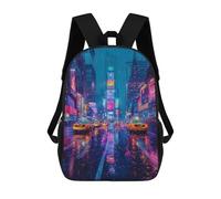 sinyumoney Rainy City Lights-1 School Bags Lightweight Schoolbag Dayback Bookbag College for Boys/Girls/Teenagers 17inch