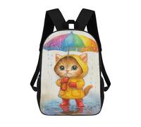 sinyumoney Rainy Day Kitten-13 School Bags School Secondary High School College Backpack Travel for Boys/Girls/Teenagers 17inch