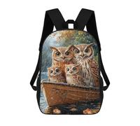 sinyumoney Rainy Day Owls Boat Backpack School Bag Water Resistant School Bag Business Backpack for Boys/Girls/Teenagers 17inch