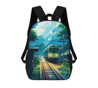 sinyumoney Rainy Days Children's Backpacks School Backpack 3D Printed for Kids Travel Rucksacks Book Bags Kids 17inch School Bag