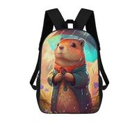 sinyumoney Rainy Groundhog Day Backpacks 3D Printed Kids School Backpack School Bag Fashion Rucksacks for Boys Elementary And Middle School Students 17inch