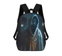 sinyumoney Rainy Night Hooded Figure Kids Backpack, Backpack School Bag, Backpacks Kids School 3D Printed School Bags for Elementary And Middle School Students Teens Birthday Gift 17inch
