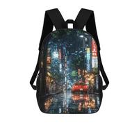 sinyumoney Rainy Night in Tokyo Backpack School Bag Travel College Rucksack Backpacks for Camping Outdoor Adventures And Daily Travel 17inch