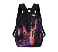 sinyumoney Rainy Nights Rucksack Lightweight Casual Daypack School Backpacks for Campus Outdoor Travel Sports 17inch