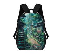 sinyumoney Rainy Street School Backpack School Bags for Girls Boys Backpack with Pocket Fashion School Bag Kids Backpack 17inch