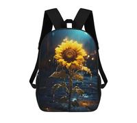 sinyumoney Rainy Sun Flower Children's School Backpack 3D Printed for Kids Travel Rucksacks Book Bags Kids School Bag 17inch