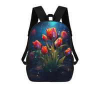 sinyumoney Rainy Tulip Flower Backpack School Work Laptop Backpack Rucksack Bag for Men, Women & Teenage Boys 17inch