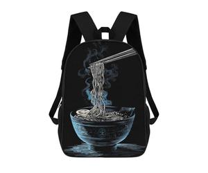 sinyumoney Ramen Bowl with Chopsticks Rucksack Water Resistant Travel Backpack Computer Bag for Men, Women & Teenage Boys 17inch