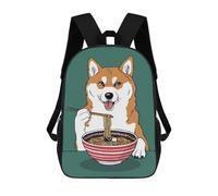 sinyumoney Ramen Shiba Inu Dog Backpack School Water Resistant Travel Backpack Computer Bag for Girls Boys Teenage 17inch