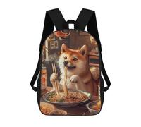 sinyumoney Ramen Shiba Inu Kids School Backpack School Bag 3D Printed School Bag for Boys Elementary And Middle School Students 17inch