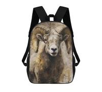 sinyumoney Rams Majestic Wildlife Artwork Rucksack School Secondary High School College Backpack Travel for Campus Outdoor Travel Sports 17inch