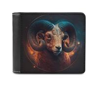 sinyumoney Rams of Fire Mystic Horns 3D Print Wallet ID Window Coin Leather RFID Banknote Compartments Soft Convenient Wallets 11.7cm*9.5cm