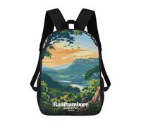 sinyumoney Ranthambore National Park India Landscape Backpacks 3D Printed Kids School Backpack School Bag Fashion Rucksacks for Boys Elementary And Middle School Students 17inch