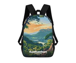 sinyumoney Ranthambore National Park India Landscape Backpacks 3D Printed Kids School Backpack School Bag Fashion Rucksacks for Boys Elementary And Middle School Students 17inch
