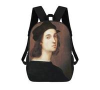 sinyumoney Raphael Self Portrait Rucksacks 3D Printed Children Backpacks Fashion Casual Daypack Cute Travel Bags Outdoor Casual Daypack for Boy And Girl 17inch
