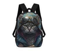 sinyumoney Rapper Cat Children's Backpacks School 3D Printed Bag Bookbag for Kids Travel Rucksacks Boy Girl Book Bags Kids School Bag 17inch