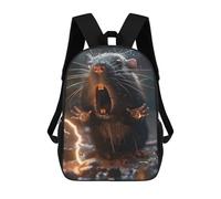 sinyumoney Rat Lightning 3D Printed School Backpack Casual Children's Backpacks 3D Printed School Bag for Boys Elementary And Middle 17inch