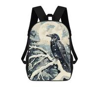 sinyumoney Raven And The Winter Moon School Bags High Secondary School Bags Casual Backpack for Camping Outdoor Adventures And Daily Travel 17inch