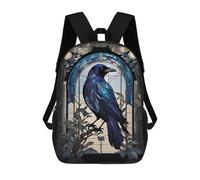 sinyumoney Raven Animal Backpack School Bag Water Resistant Travel Backpack Computer Bag for Girls Boys Teenage 17inch