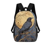 sinyumoney Raven at Night School Bags Secondary Causal Travel High School Bags for School/Work/Travel 17inch