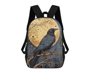 sinyumoney Raven at Night School Bags Secondary Causal Travel High School Bags for School/Work/Travel 17inch