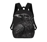 sinyumoney Raven Black Retro Backpack School Bag Rucksack Casual Daypacks School Work Travel Bag for Men, Women & Teenage Boys 17inch