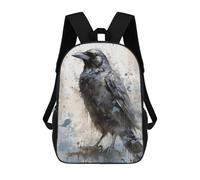 sinyumoney Raven Crow School Backpack Business Laptop Rucksack Bag Unisex Casual Daypack for Boys/Girls/Teenagers 17inch