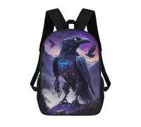 sinyumoney Raven Dear Backpack 3D Printed Children's School Backpack for Kids High Capacity Travel Rucksacks Book Bags Kids School Bag Back Pack 17inch