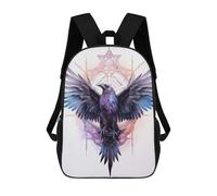 sinyumoney Raven Geometry School Backpack Fashion Stationery Backpack Waterproof Casual Daypacks for Teenage Girls Boys Women Men 17inch
