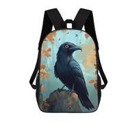 sinyumoney Raven in Autumn Forest Backpack School Work Laptop Backpack Rucksack Bag for Men, Women & Teenage Boys 17inch
