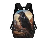 sinyumoney Raven in Sunset Backpack School Bag Rucksack Casual Daypacks School Work Travel Bag for Girl, Teen Girls 17inch