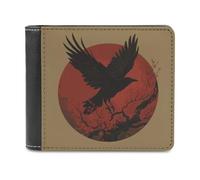 sinyumoney Raven's Flight 3D Print Men's Wallet Holds Bills Credit Leather RFID Stylish Durable Leather Wallet Youth Guys 11.7cm*9.5cm