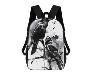 sinyumoney Ravens Ink Children's Backpacks School 3D Printed Bag Bookbag for Kids Travel Rucksacks Boy Girl Book Bags Kids School Bag 17inch