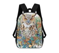sinyumoney Realistic Watercolor Owl School Backpack 3D Printed Children's 17inch Backpacks Bag Bookbag for Kids Boy Girl Book Bags Kids School Bag Travel Rucksacks