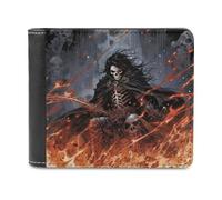 sinyumoney Reaper's Fiery Ascension -1 3D Print Wallet Credit Card Holder Banknote Compartments Stylish Durable Leather Wallet Gifts 11.7cm*9.5cm