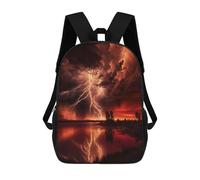 sinyumoney Red Apocalyptic Storm Children's Backpacks 17inch School Backpack 3D Printed Bag Bookbag for Kids Travel Rucksacks Boy Girl Book Bags Kids School Bag