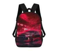 sinyumoney Red Asian Supercar Children's Backpacks School Backpack 3D Printed for Kids Travel Rucksacks Book Bags Kids 17inch School Bag