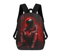 sinyumoney Red Astronaut Painting School Backpack Fashion Stationery Backpack Waterproof Casual Daypacks for Camping Outdoor Adventures And Daily Travel 17inch