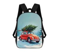 sinyumoney Red Beetle with Christmas Tree Backpack School Fashion Stationery Backpack Waterproof Casual Daypacks for Boys/Girls/Teenagers 17inch