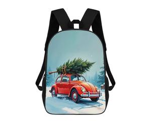 sinyumoney Red Beetle with Christmas Tree Backpack School Fashion Stationery Backpack Waterproof Casual Daypacks for Boys/Girls/Teenagers 17inch
