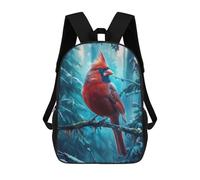 sinyumoney Red Cardinal Bird Backpacks Children's Backpacks School Bag 3D Printed Children's School Backpack Fashion Travel Backpacks for Kids Elementary Middle School 17inch