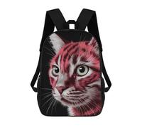sinyumoney Red Cat Portrait School Bags High Secondary School Bags Casual Backpack for Camping Outdoor Adventures And Daily Travel 17inch