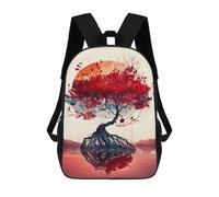 sinyumoney Red Cherry Blsooms Backpack School Backpack Kids School Bag Large Capacity Kids Backpack for School Rucksack 3D Book Bag Gifts for Kids 17inch